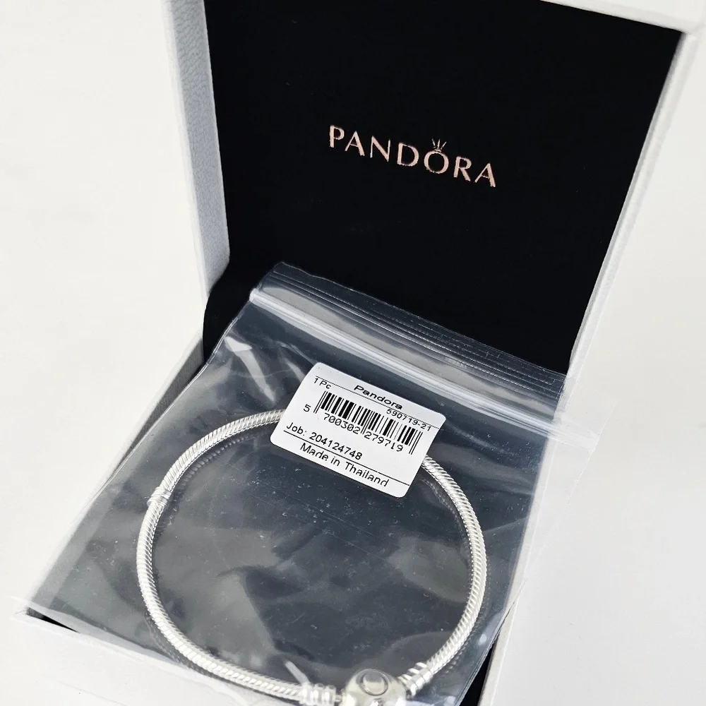 Authentic Pandora Moments Heart Clasp Snake Chain Bracelet 7.5" Valentine's Day - Picture 11 of 11